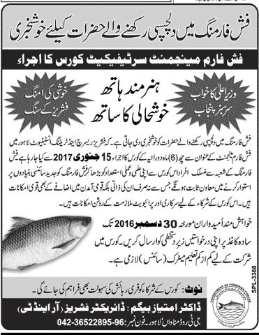 Fish Farming Training In Pakistan Through Proper Course