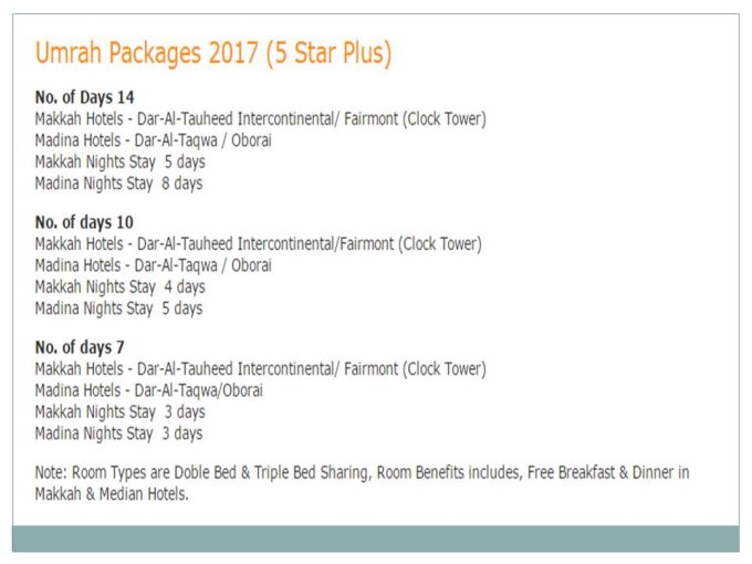 5 Star Plus Umrah Packages Lahore Karachi Peshawar Islamabad