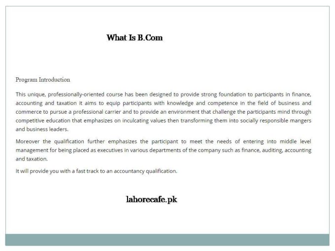 Career After B.Com In Pakistan