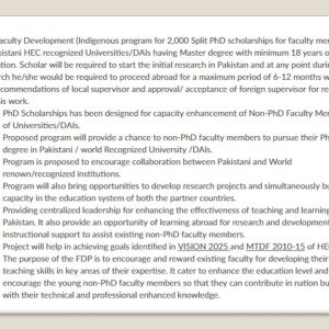 HEC Split PhD Program 2024 Higher Education Commission Pakistan