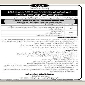 Pakistan Civil Aviation Authority CAA Jobs 2023 Application Form Advertisement