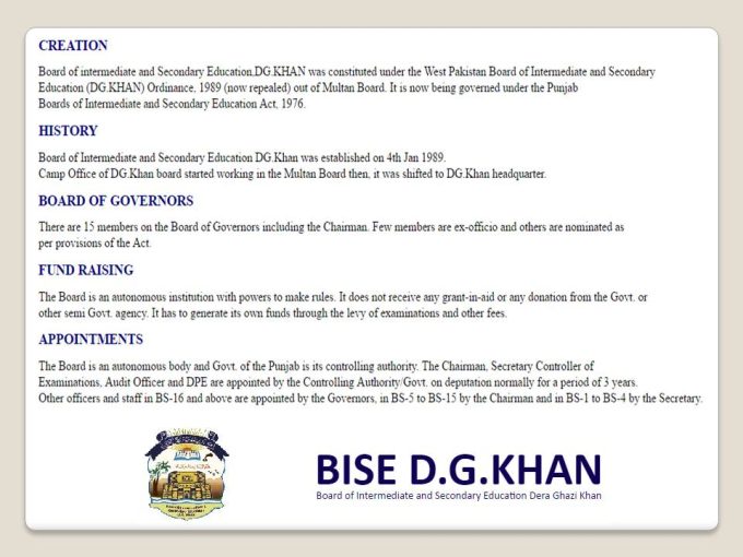 Result of 12th Class 2023 DG Khan Board