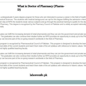Career After Pharm D In Pakistan What Are The Jobs Available For The Students Of Pharm.D?