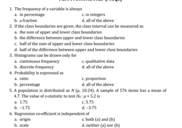 FPSC Statistical Assistant Test Sample Paper, Pattern And Preparation Questions