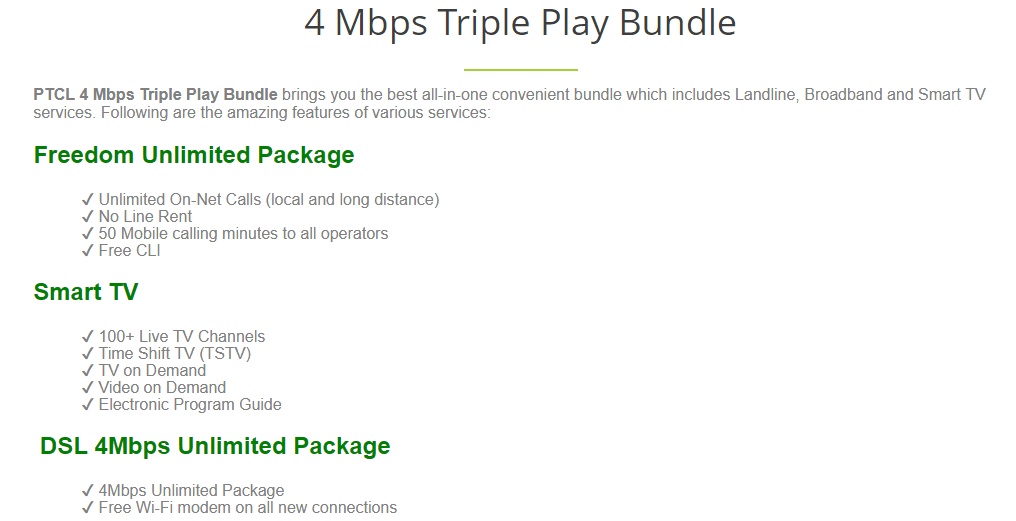 4 Mbps Triple Play Bundle