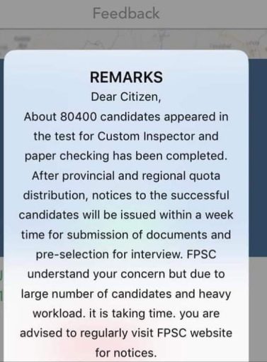 FPSC Results 2018-19 Custom Inspector www.fpsc.gov.pk Result