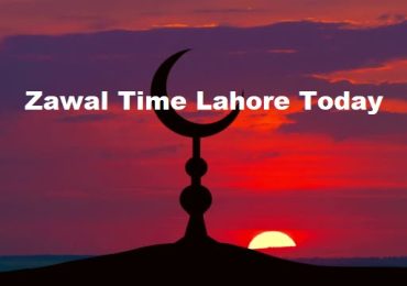 Zawal Time Lahore Today